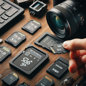 SDXC, CFexpress Type B, CFexpress Type A, and XQD memory cards